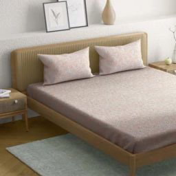 Anaqa by Pantaloons Pink Cotton Bedsheet With 2 Pillow Covers-image-114