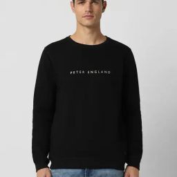 Peter England Jeans Black Slim Fit Sweatshirt-image-25