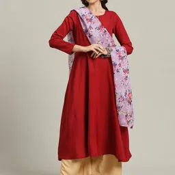 Anouk Rustic Women Crepe Anarkali Kurta With Dupatta-picture-13