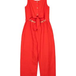Budding Bees Kids Red Solid Jumpsuit-image-61