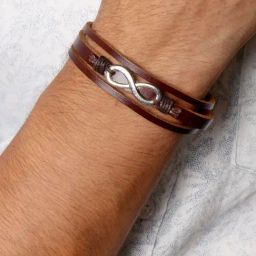 Joker & Witch Asher Infinity Multi-strand Brown Men's Bracelet-24