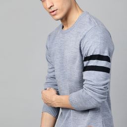 Roadster Men Blue Solid Pullover Sweater-image-87