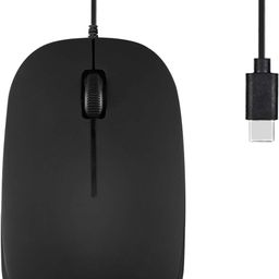 Perixx PERIMICE-201C USB Type C Wired Optical Mouse with 3-Button, Scroll Wheel, 800 DPI, Black image 1