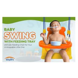 Goyal's 6 in 1 Baby Booster Seat Cum Swing With Feeding Tray - Orange Yellow-25