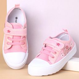 Cute Walk by Babyhug Casual Shoes with Velcro Closure Elephant Patch - Pink-image-24