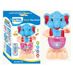 YAMAMA Happy Elephant Drummer Toy with Colorful Flashing Lights For Kids And Toddlers  Multicolor-image-28