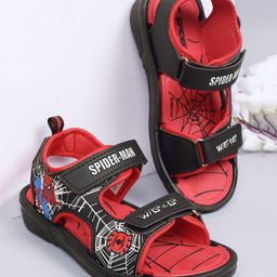 Kidsville Marvels Featuring Spider Man Printed Velcro Closure Sandals - Black & Red-picture-17