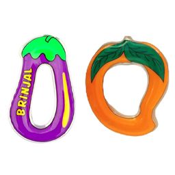 Vworld Teether for Infants Freeze Safe Easy Teething & Chewing Play Toys Brinjal and Mango (Pack of 2) (multicolour)-27