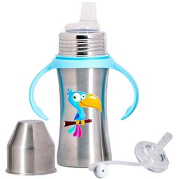 Adore Twilight 2in 1 Stainless Steel Sipper with Twin Handle 250ml- Blue Toucan-image-61