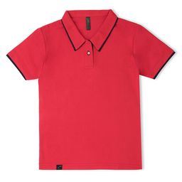 Earth Conscious Cotton Half Sleeves Solid Polo Tee - Red-picture-19
