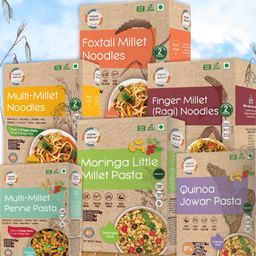 Organic Wisdom Millet Noodles & Pasta Super Saver Pack | No Maida, No MSG, No Refined Oil | Sun-Dried & Nutrient-Rich-55