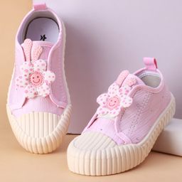 Cute Walk by Babyhug Slip on Casual Shoes with Floral Applique - Pink-image-31