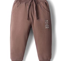 Pink Rabbit Looper Knit Full Length Lounge Pant With Teddy Bear Print - Light Brown-image-78