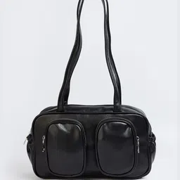 max PU Structured Shoulder Bag with Cut Work-image-17
