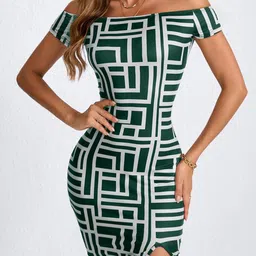 StyleCast Print Off-Shoulder Bodycon Mini Dress-picture-15