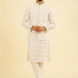 Manyavar Printed Cotton Nehru Jacket-image-45