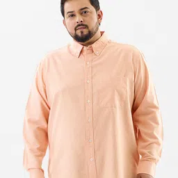 Snitch Men Plus Size Solid Button-Down Collar Pure Cotton Casual Shirt-9
