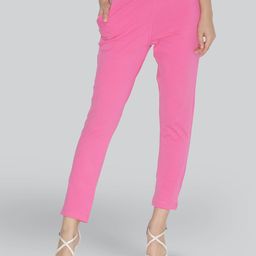LYRA Women Pink Smart Solid Trousers-image-95