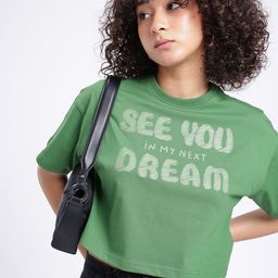 glitchez Cool Touch Typography Printed Boxy Cropped T-shirt-image-90