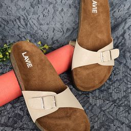 Lavie Women Round Toe Open Toe Flats with Buckles-image-27