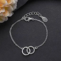 Accessorize London Women's Silver Linked Circle Bracelet-image-93
