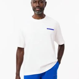 Lacoste White Loose Fit Printed T-Shirt-image-16