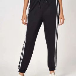 Ajile by Pantaloons Jet Black Cotton Striped Joggers-image-54
