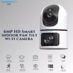 Cybernautt Smart Wi-Fi Camera 6 MP 3.6 mm Wide Angle Lens with Dual IR + White LEDs Night Vision & Two-Way Audio, V4Z image 3