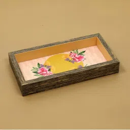ICRAFT Mello Series Mustard & Brown Mdf Multi-Purpose Tray - Set of 1 image 3