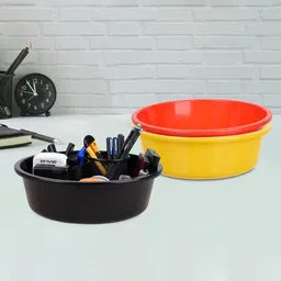 Kuber Industries Yellow & Red 3 Pieces Desk Organisers 6 ltr-50