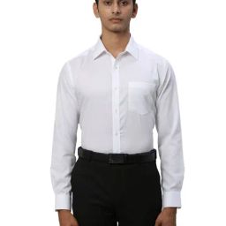 Park Avenue White Regular Fit Checks Shirt-image-28