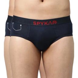 UnderJeans by Spykar Navy Briefs - Pack of 2-image-31