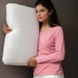 The White Willow White Stitched Memory Foam Pillow with Cover - Set of 1-5