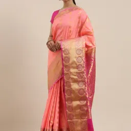 The Chennai Silks Peach Belgaum Art Silk Saree With Blouse-picture-33