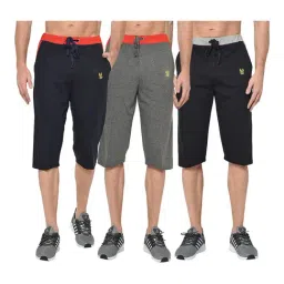 Vimal Jonney Multicolor Regular Fit Capris - Pack of 3-image-87
