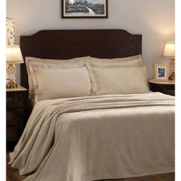 Maspar Self Beige Cotton Blend Double Bed Cover-image-37