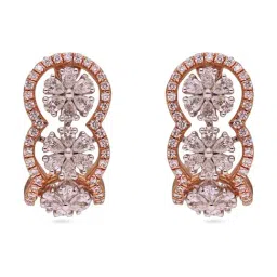 CKC 18k Gold & Diamond Earrings with Rose-Gold Polish for Women-image-84