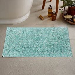 Klotthe Woven Turquoise 300 TC Cotton Blend Bath Mat-image-94