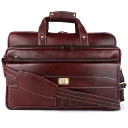 HiLEDER Brown Textutred Large Leather 16.5 inch Laptop Bag-image-27
