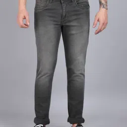Cantabil Grey Cotton Regular Fit Jeans-image-28