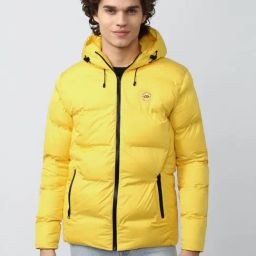 Peter England Casuals Yellow Regular Fit Hooded Jacket-image-53