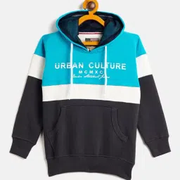 Duke Kids Turquoise & Black Color Block Full Sleeves Sweatshirt-image-31