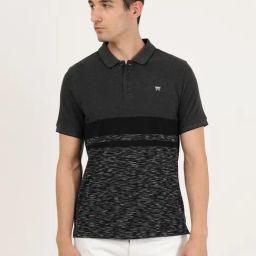 Wrangler Grey Cotton Regular Fit Printed Polo T-Shirt-image-11