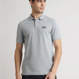 Reebok Grey Cotton Regular Fit Sports Polo-image-38