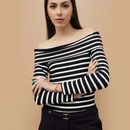 Code by Lifestyle Black Striped Top-picture-21