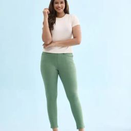 Go Colors! Emerald Green Mid Rise Jeggings-picture-5