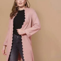 Mafadeny Pink Plain Shrug-image-36