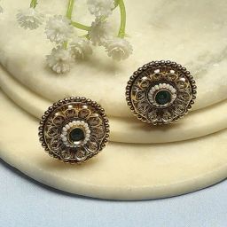 Biba Golden Green Earrings for Women-picture-28