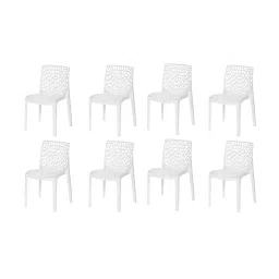 Supreme Web Plastic Armless Cafeteria Chair, White (Pack of 8)-image-10