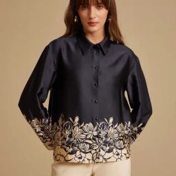 Kazo Navy Printed Shirt-image-78